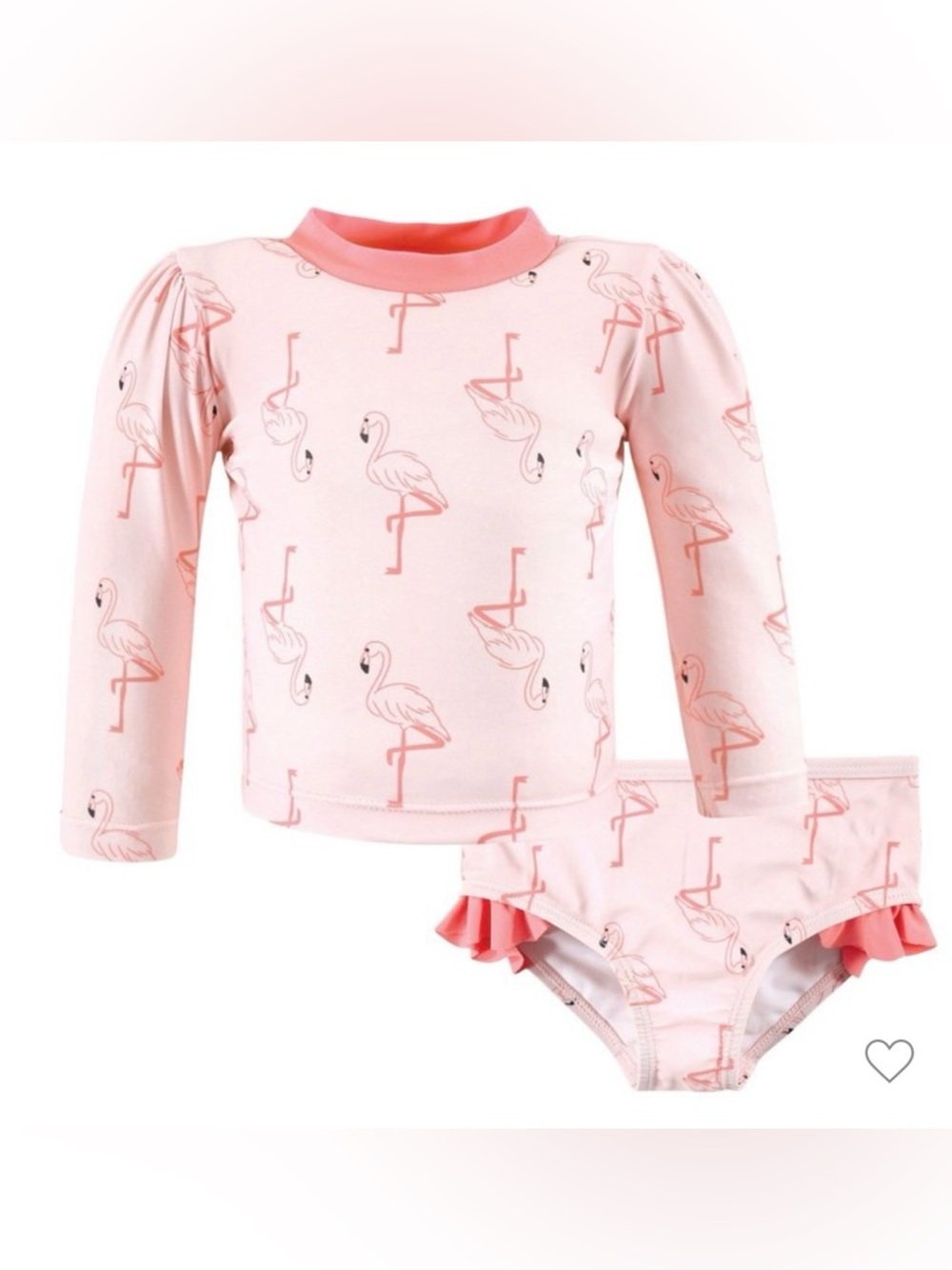 NWT - Hudson Baby Swim Rashguard Set - Pink Flamingo